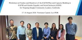 Workshop on Finalize and Handover of the EAFM Plan and Capacity Building in EAFM and Gender Equality and Social Inclusion (GESI) for Trapaing Sangke Community Leaders, Cambodia