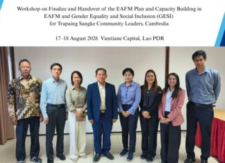 Workshop on Finalize and Handover of the EAFM Plan and Capacity Building in EAFM and Gender Equality and Social Inclusion (GESI) for Trapaing Sangke Community Leaders, Cambodia